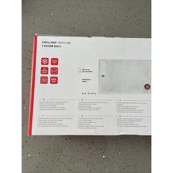 ZWILLING Fresh & Save Set 3-pc Vacuum Sealer Bag for Food, 2 1/4 Gallon UNOPENED - Picture 7 of 10